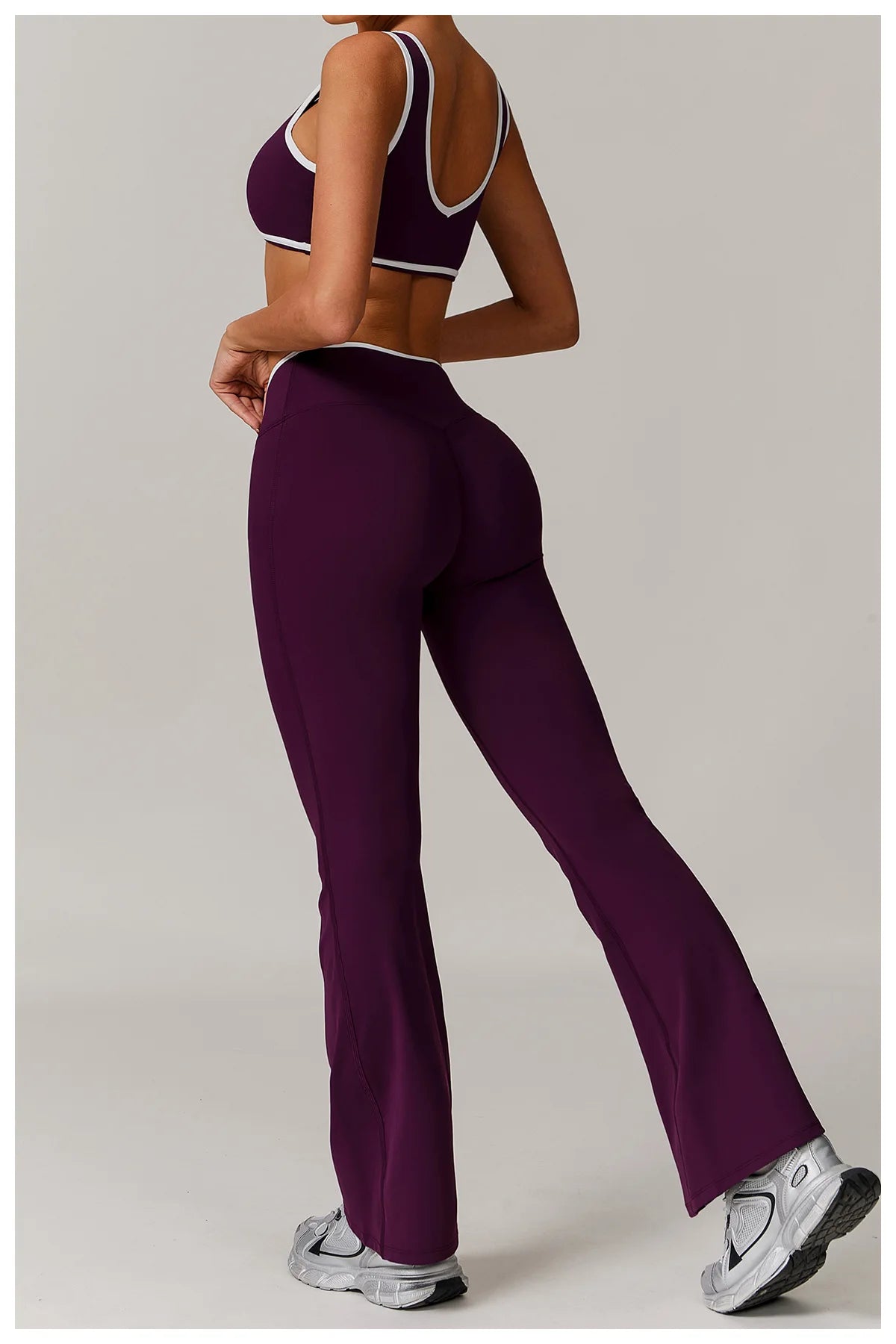 2 Pieces Gym Set Women's Sportswear Sports Bra Top High-waisted Long Pants Tracksuits Suitable For Outdoor Sports Workout Suit