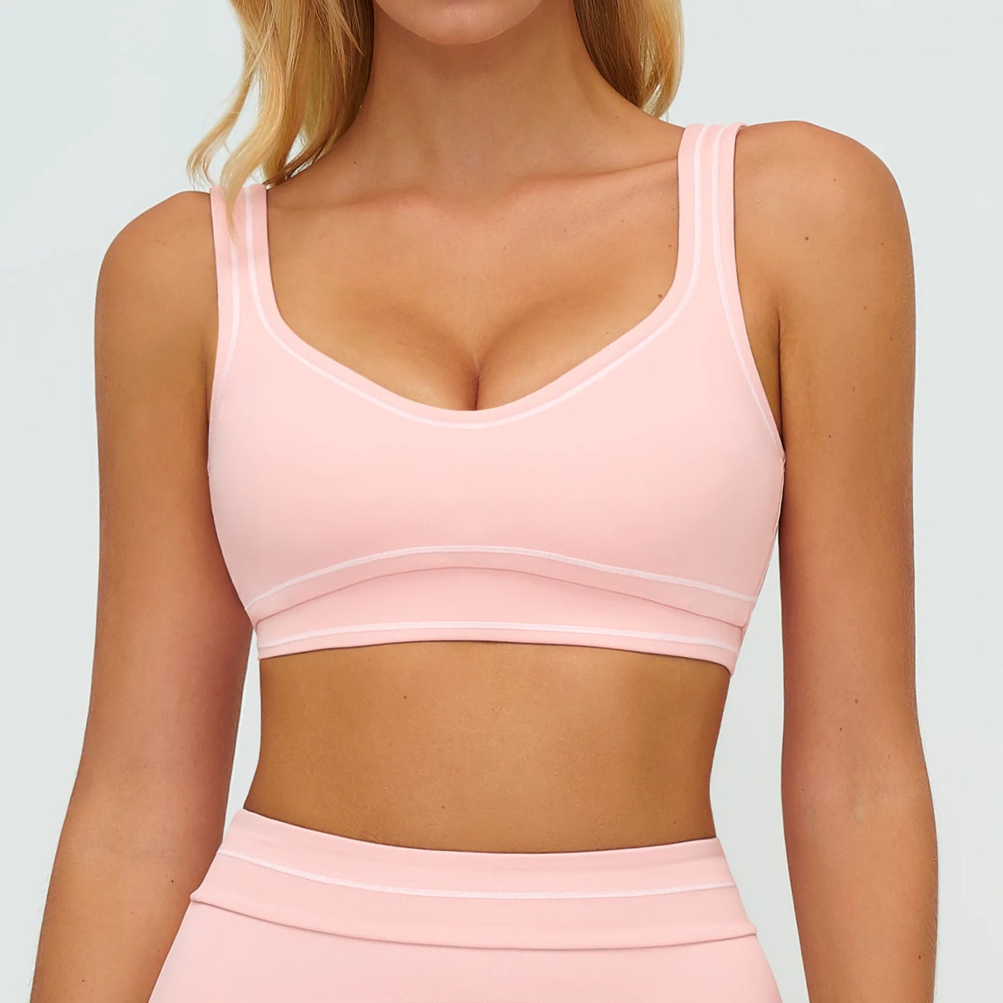 Color Contrast Yoga Bra Women Breathable Gym Fitness Bra Shockproof Sports Underwear Female Workout Bra Push Up Cycling Crop Top