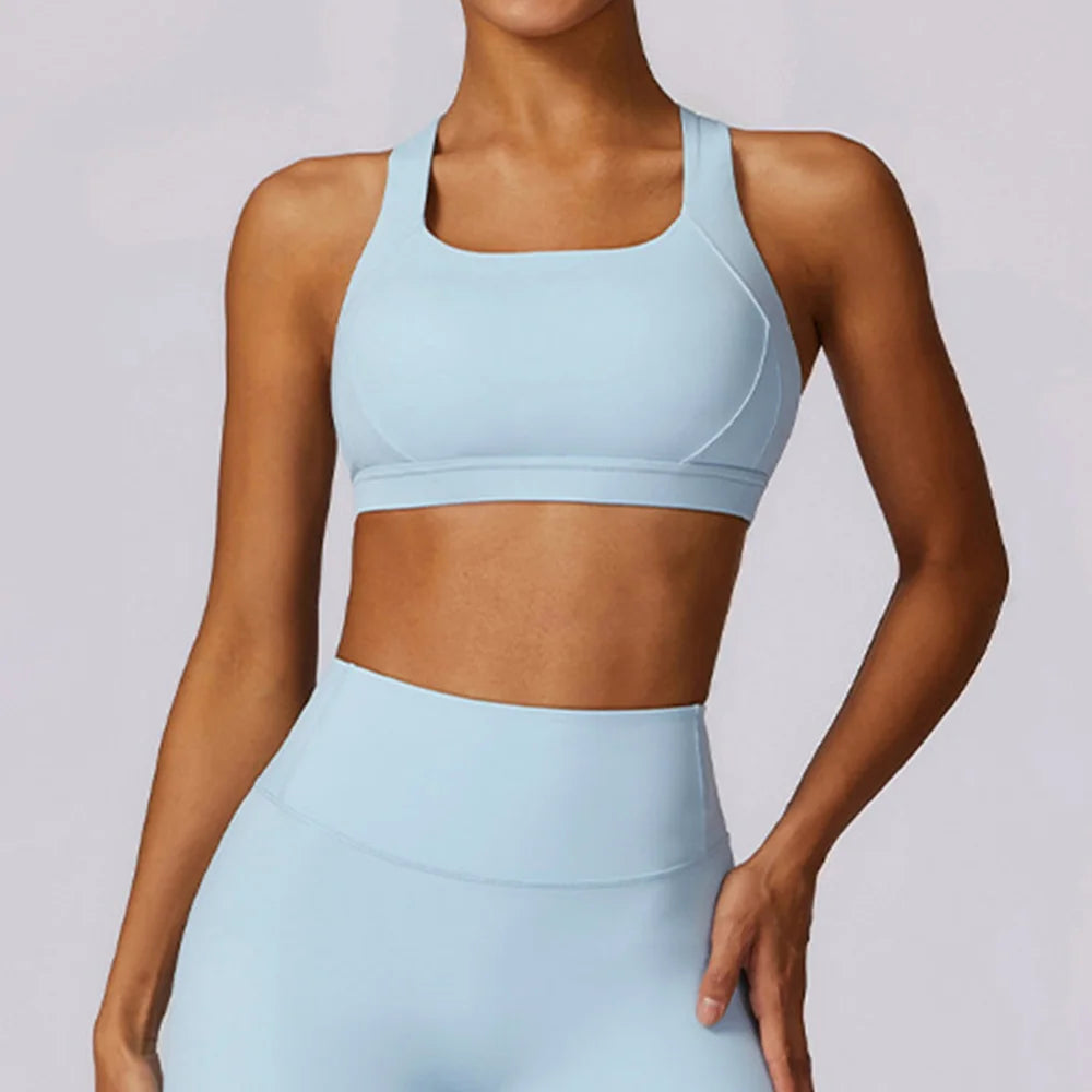 Yoga Fitness Bra Shock-absorbing Sports Bra Breathable and Quick Drying Training Running Women's Underwear High Strength Gym Bra