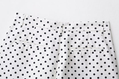 HH Woman Autumn Long Sleeves Turtleneck Zipper With Pockets Drawstring Casual Coats Women Fashion Polka Dot Printed Jacket