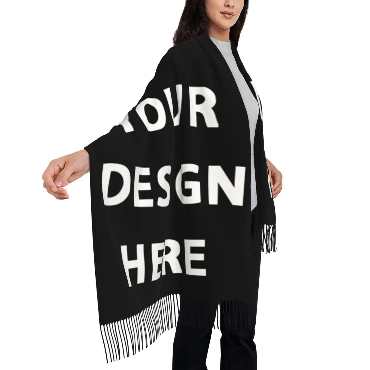 Custom Printed Your Design Here Scarf Men Women Winter Warm Scarves Custom Customize Logo Letter Print Shawls Wraps