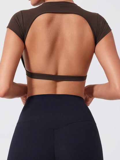 Summer Sports Short TOP Women Fitness shirts Yoga Wear Female Gym Training Suit Crop Top Women beautiful Back Tops T-Shirt
