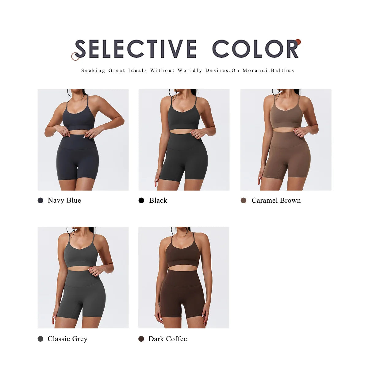 Hearuisavy Sports Shorts Set 2Pcs Women High Waisted Breathable Yoga Pants Gym Running Shock Proof Comfort Pilates Sports Bra