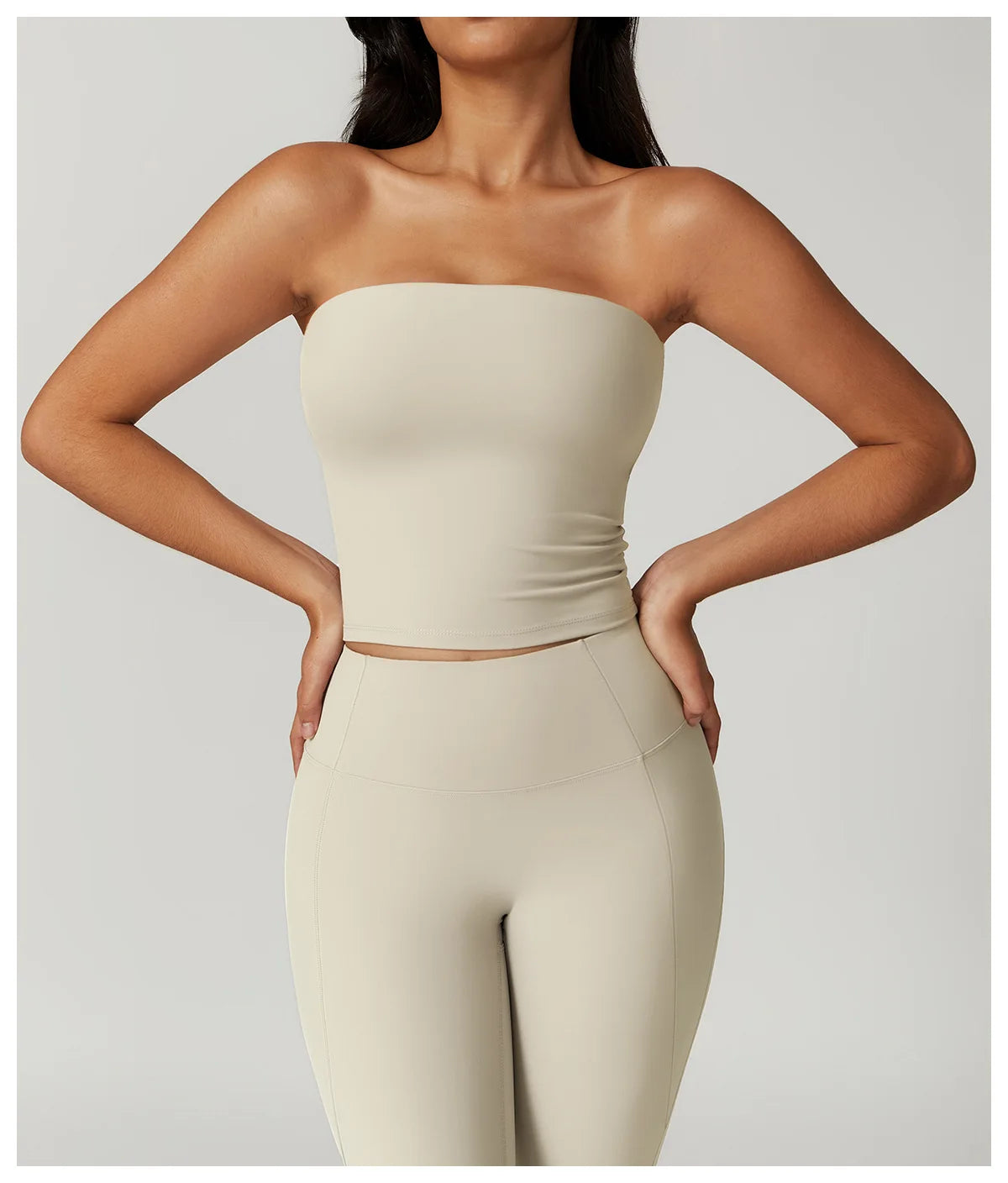 Custom LOGO Women's Strapless Tube Top Sexy Back Sports Underwear Women's Shockproof Quick-Drying Fitness Yoga Top