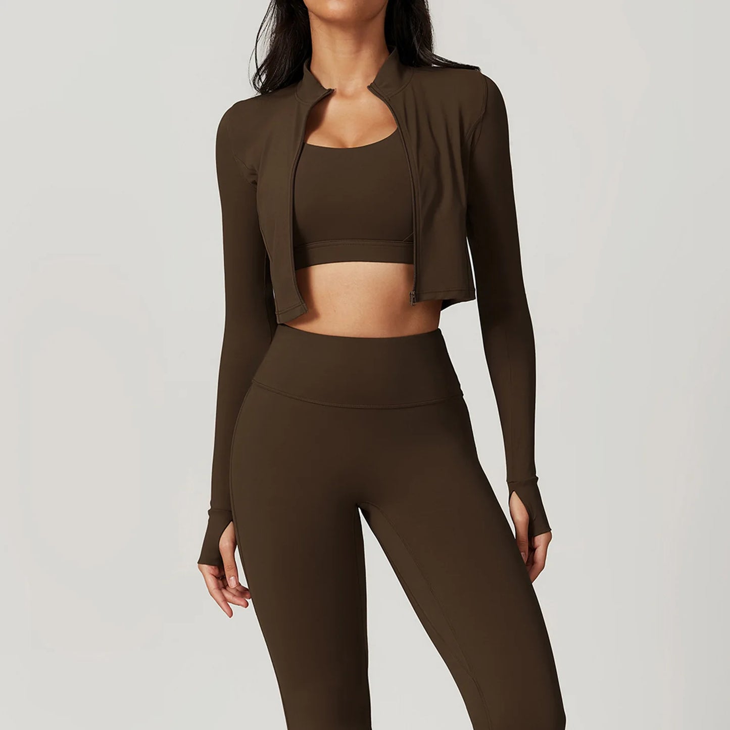3PCS Yoga Set Gym Clothes 2 PCS Sportswear Women Yoga Suits Fitness Set women's Tracksuits Sports Jacket Long Sleeve Gym Legging