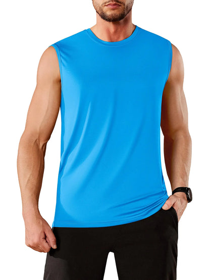TACVASEN UPF 50+ TANK TOPS Quick Dry Sleeveless T-shirts Mens Summer Gym Fitness Running Tee Shirts Trainning tshirts Swimming