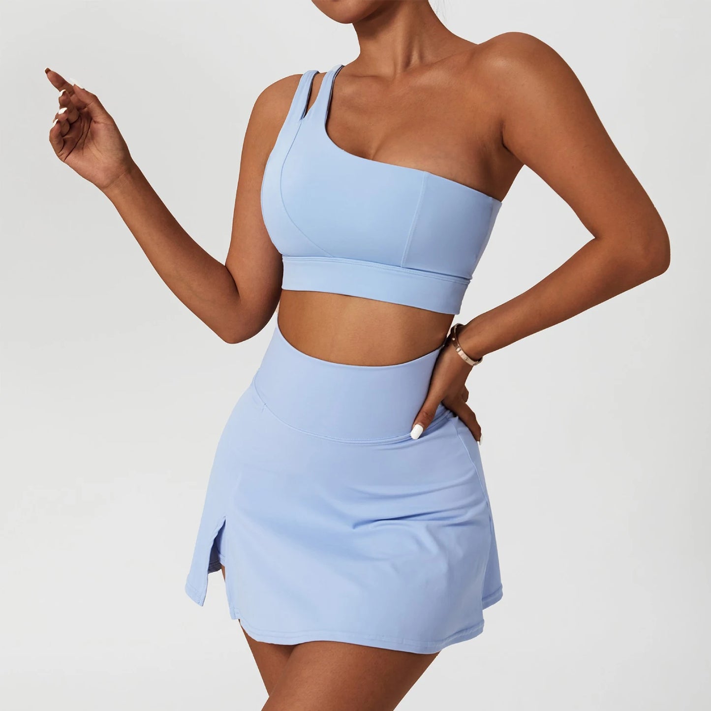 2PCS Summer Outdoor Leisure Yoga Set Women Gym Clothes Running Sports Fitness Set Breathable Yoga Tennis Clothes Suit