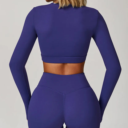 Women Yoga Shirts Crop Top Long Sleeves Sexy Hollow Out Shirts for Women Yoga Sports Fitness Gym Clothes Push Up Workout Tops