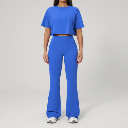 Custom LOGO women's yoga clothes, short sleeves, tight quick-drying trousers, fitness clothes, high-intensity sports suits