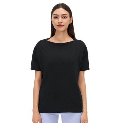 Custom LOGO Women's Summer Short Sleeve Loose Casual Running T-Shirt Yoga Fitness Sports Top Breathable Sweating