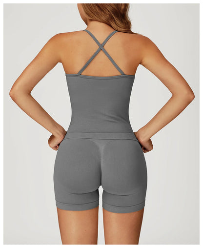 Custom LOGO women's seamless new yoga vest strap cross back sports underwear outdoor running fitness top