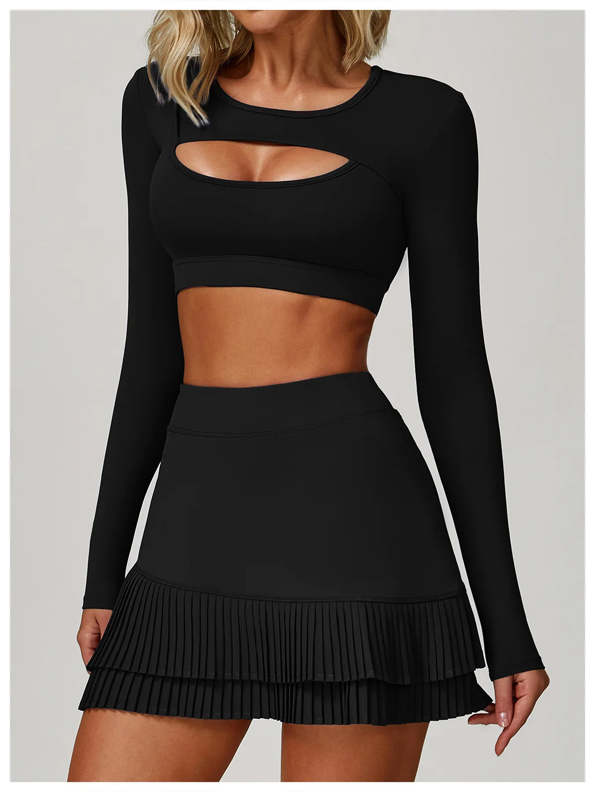 Women Yoga Shirts Crop Top Long Sleeves Sexy Hollow Out Shirts for Women Yoga Sports Fitness Gym Clothes Push Up Workout Tops