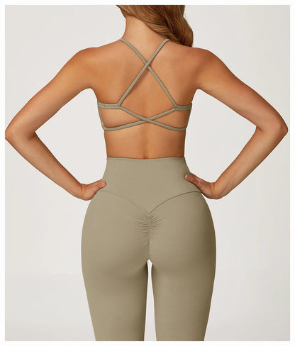 Women Cross Back Sports Underwear Breathable Yoga Bra Shockproof Fitness Top Gym Workout Underwear Female Sports Yoga Crop Top