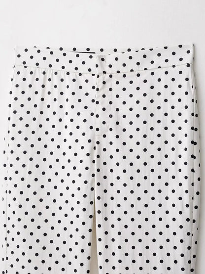 HH Woman Autumn Long Sleeves Turtleneck Zipper With Pockets Drawstring Casual Coats Women Fashion Polka Dot Printed Jacket