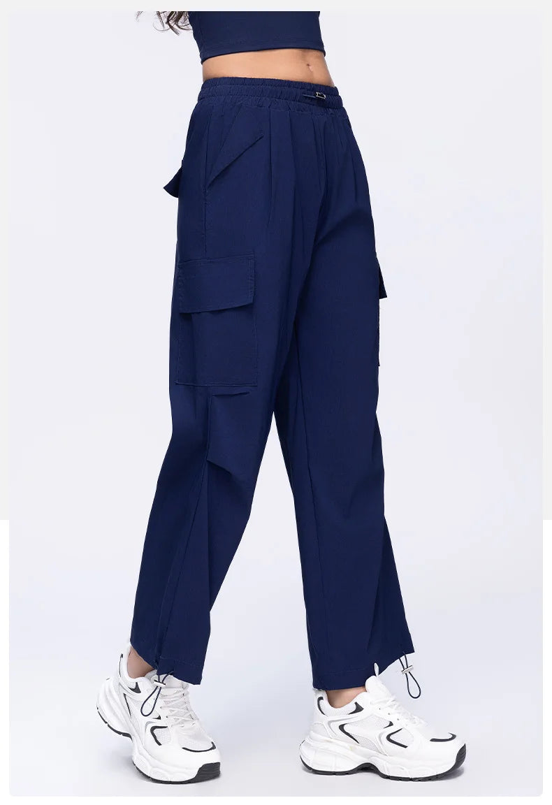 New Summer Outdoor Sports Women High Waisted Pants Straight Leg Casual Pants Gym Slimming Sweatpants Outdoor Sports RunningPants