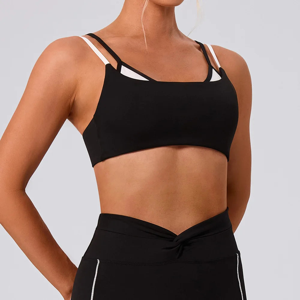 Yoga Bra Color Clashing Shockproof Sports Underwear Women Breathable Gym Fitness Top Female Yoga Workout Underwear Sports Top