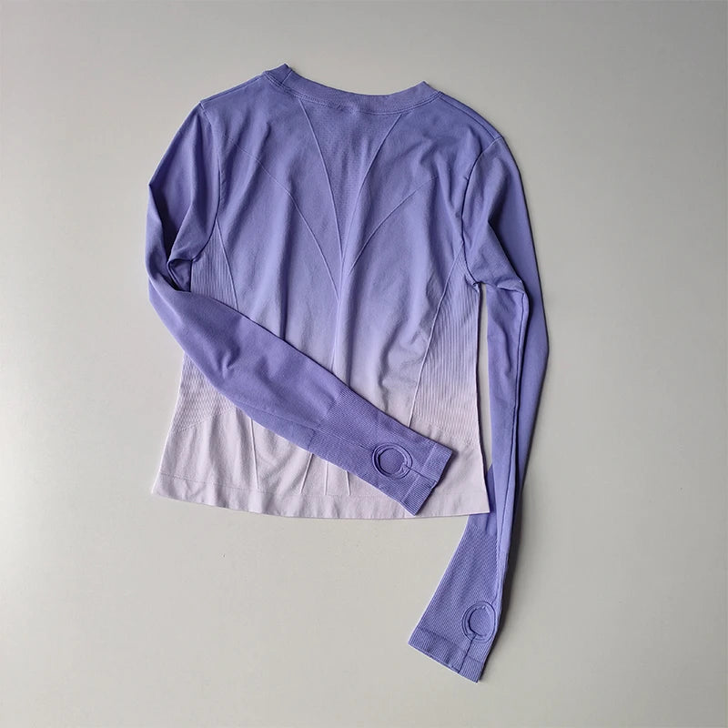 Gradual Slimming Sports T-shirt Fitness Suit Women's Tight Fitting Quick Drying Top Yoga Suit Training Slim Fitting Long Sleeves