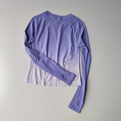 Gradual Slimming Sports T-shirt Fitness Suit Women's Tight Fitting Quick Drying Top Yoga Suit Training Slim Fitting Long Sleeves