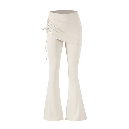 Yoga Bell-bottom Pants Fake Two-piece Skirt Pants High Waist Hip Lift Tight Body Anti-exposure Pilates Sports Fitness Leggings