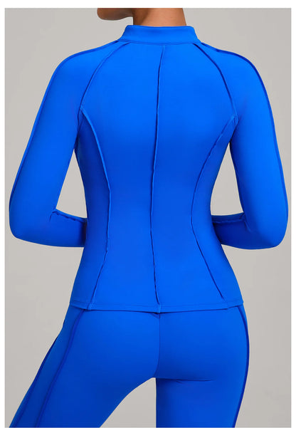 SWELTERING Women Yoga Shirts Sports Jacket Zip Fitness Long Sleeve Workout Cycling Shirts Gym Quick Dry Outdoor Top Sportswear