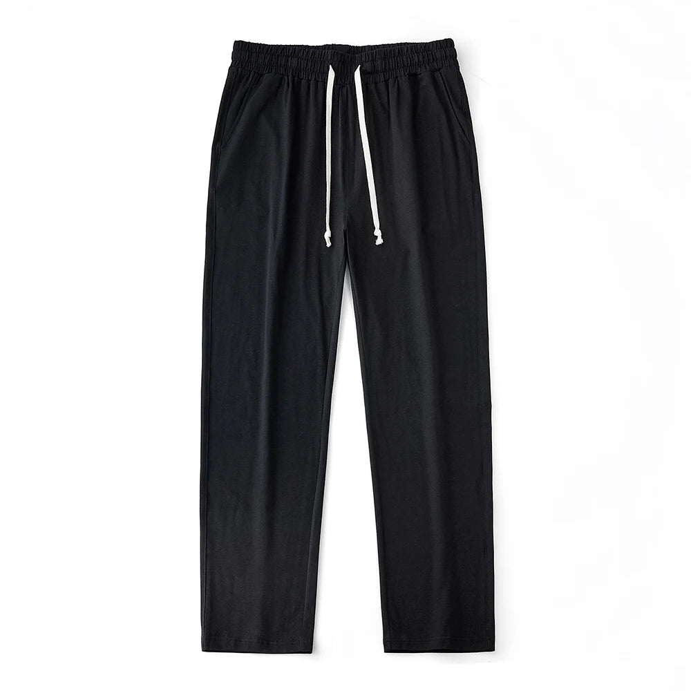 Men's 180G Combed Cotton Sport Pants Solid Color Straight Sweatpants Comfortable Casual Spring Autumn Homewear Men's pants