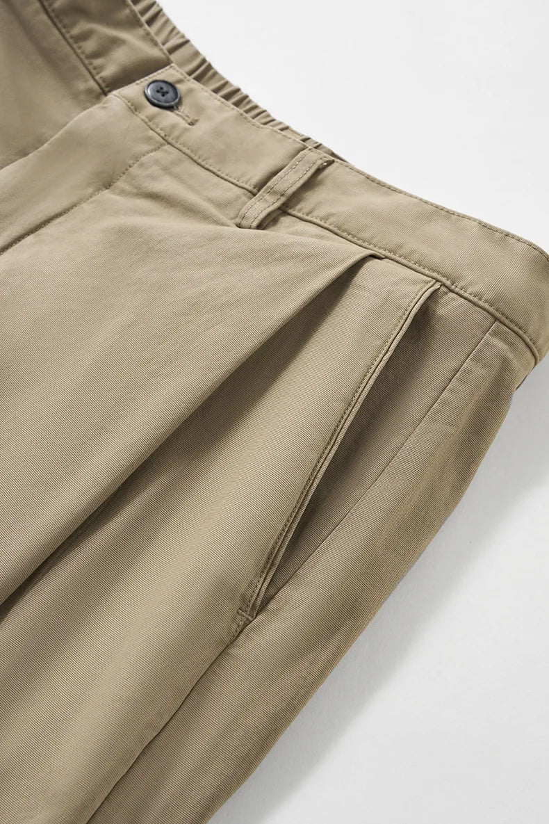 Custom LOGO men's clothing 98% cotton pleated tooling wide-leg pants autumn new loose casual men's trousers