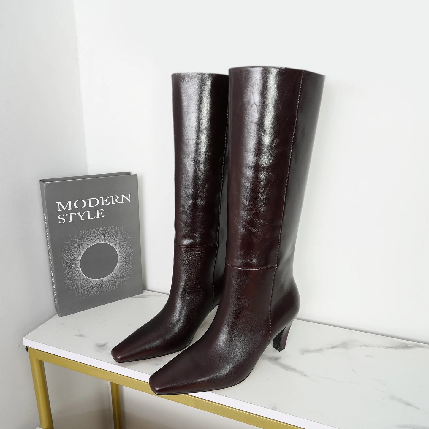 2026 Autumn And Winter Fashion Women's High Top Boots With Pointed Side Zipper Elegant Knight Boots, Sexy Motorcycle Boots 35-42