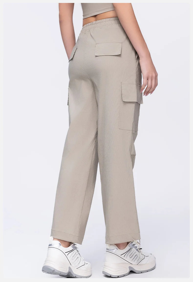 New Summer Outdoor Sports Women High Waisted Pants Straight Leg Casual Pants Gym Slimming Sweatpants Outdoor Sports RunningPants