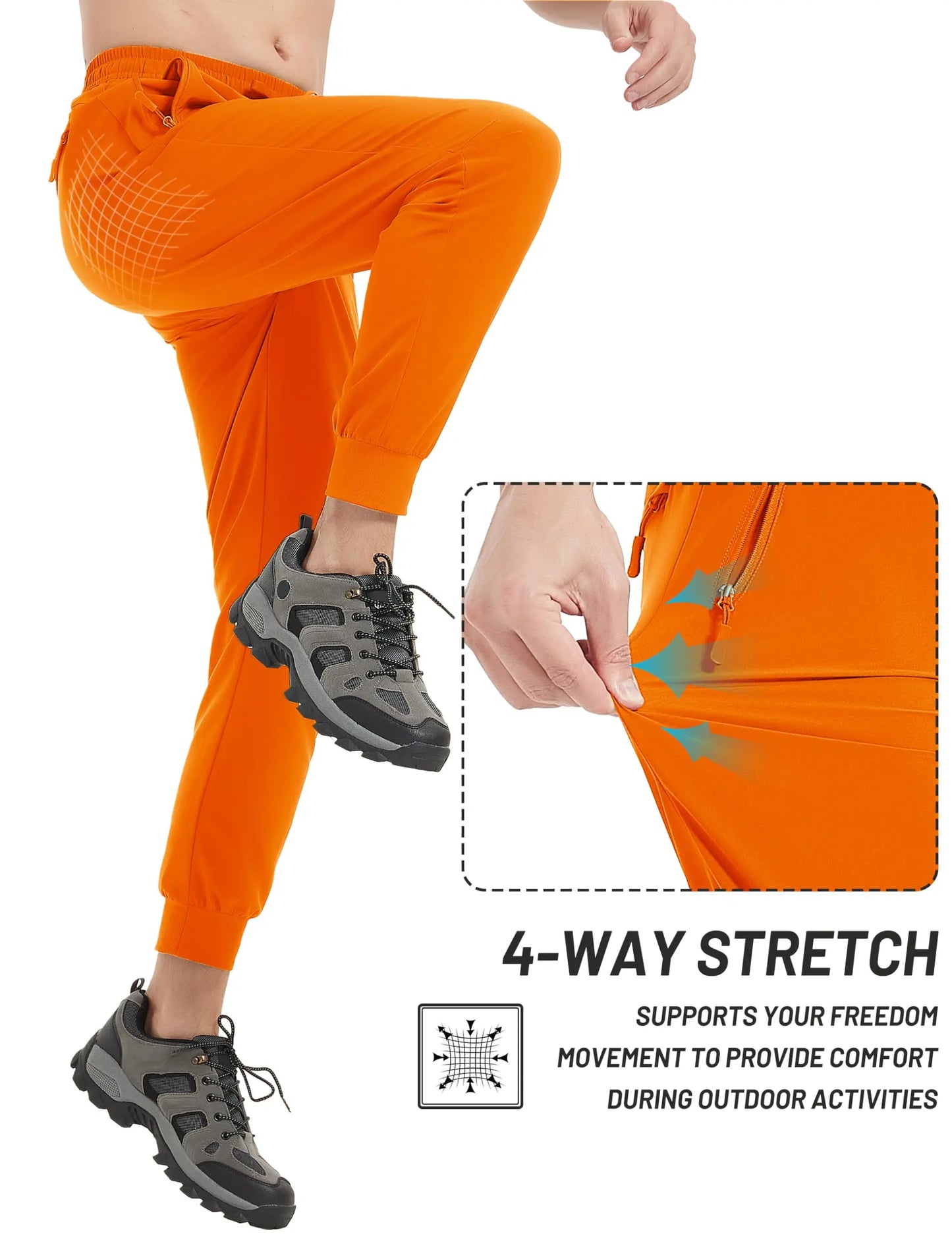 TACVASEN Summer Quick Dry Hiking Pants Mens Casual Zipper Pockets Sports Training Pants Outdoor Jogger Running Gym Work Trousers