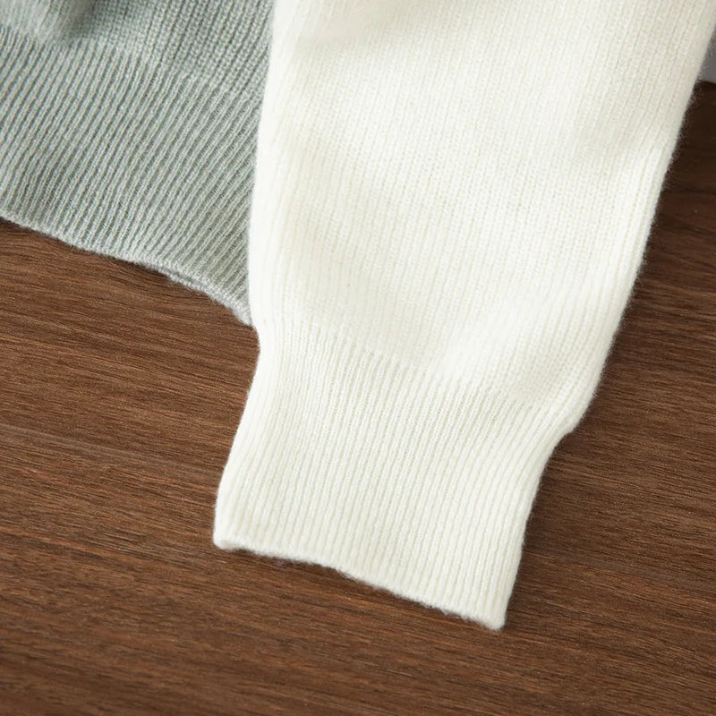 100% Cashmere Polo Sweater Autumn Winter Basic Smart Casual Long Sleeve Men's Pullover Cashmere Knitwear Soft Comfy Clothing Top