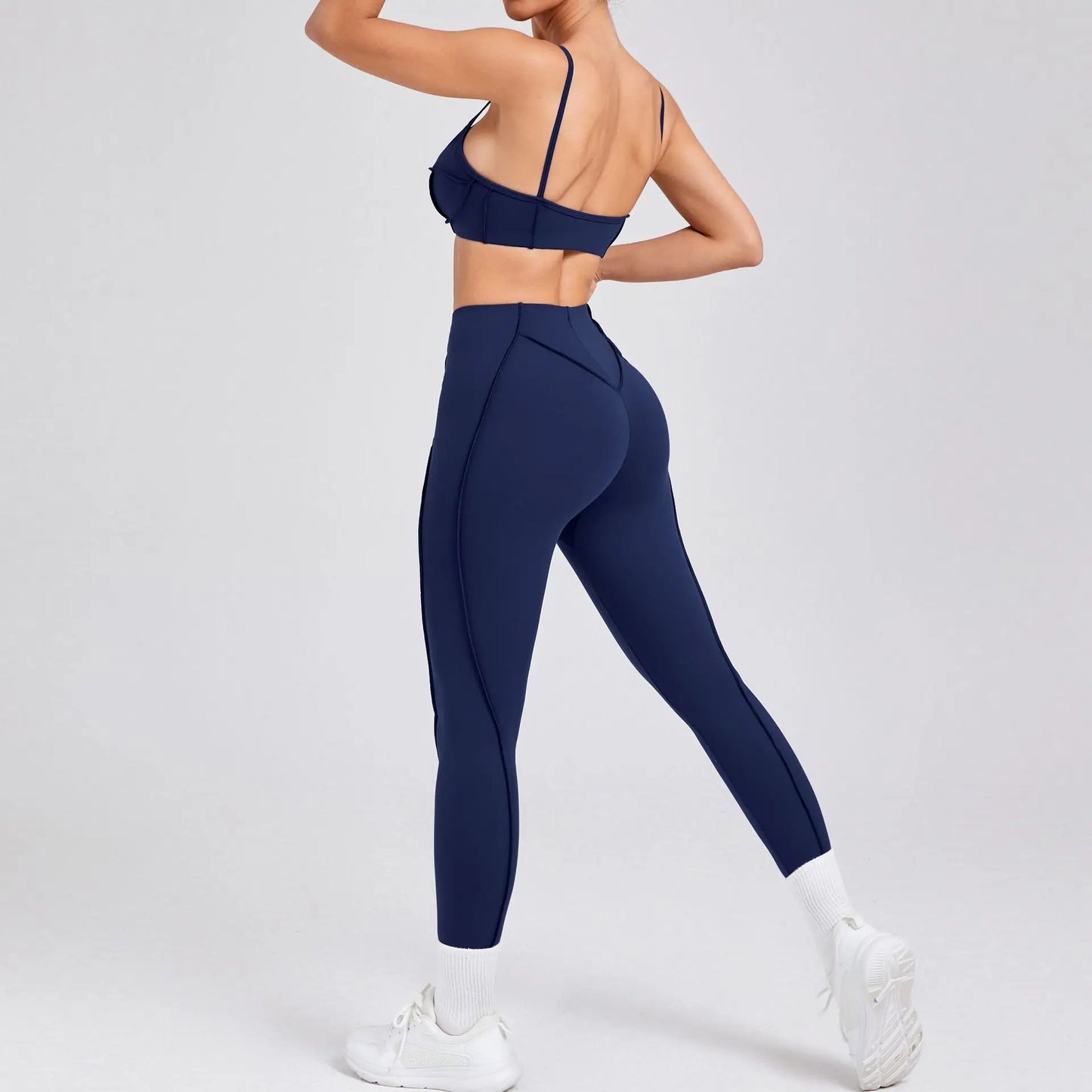 Hearuisavy 2025 New Style 2Pcs Sports Suit Women Workout Bra Suit Running Gym High Waist Legging Quick Dry Tight Yoga Clothing