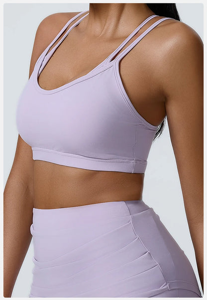 Yoga  Fitness Madam Bras Sexy Back Sports  Breathable Anti Shock Tank Top Fitness Sexy Breathable Underwear For Madam Yoga Gym