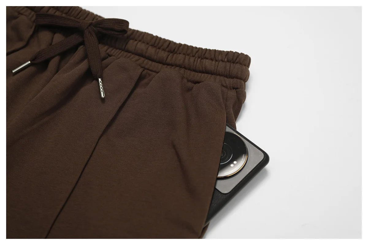 Hearuisavy Winter Pocket High Waist Jogger Sports Pants Female Fitness Gym Pants Casual Loose Sweatpants Wide Leg Trousers