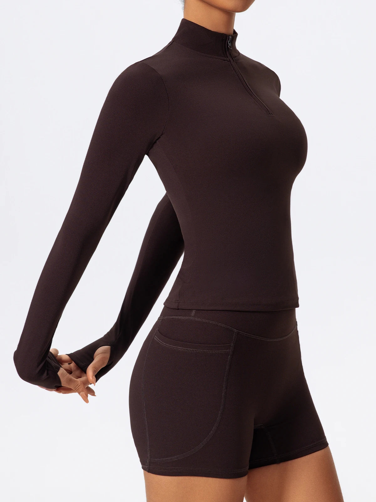 Hearuisavy Summer Half Zipper Yoga Suit Outdoor Workout Clothing Gym Set Women Flared Pants 2Pcs Sports Long Sleeves Shirt Suit