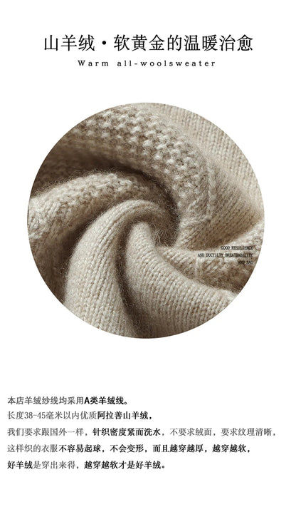 Autumn Winter New Style 100% Goat Cashmere Men's Mock Neck Diamond Knitted Base Shirt Casual Business Top Fashionable Knitwear