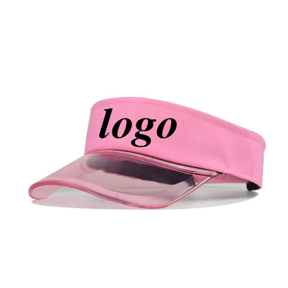 Custom Logo Acrylic Empty Top Hat For Women Men Fashion Transparent Sun Hat Breathable Adjustable Tennis Golf Running Sports Cap