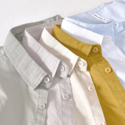Summer Linen Cotton Men's POLO Collar Shirt Casual Business Short Sleeved Cardigan Fashion Loose Breathable Comfortable T-shirt