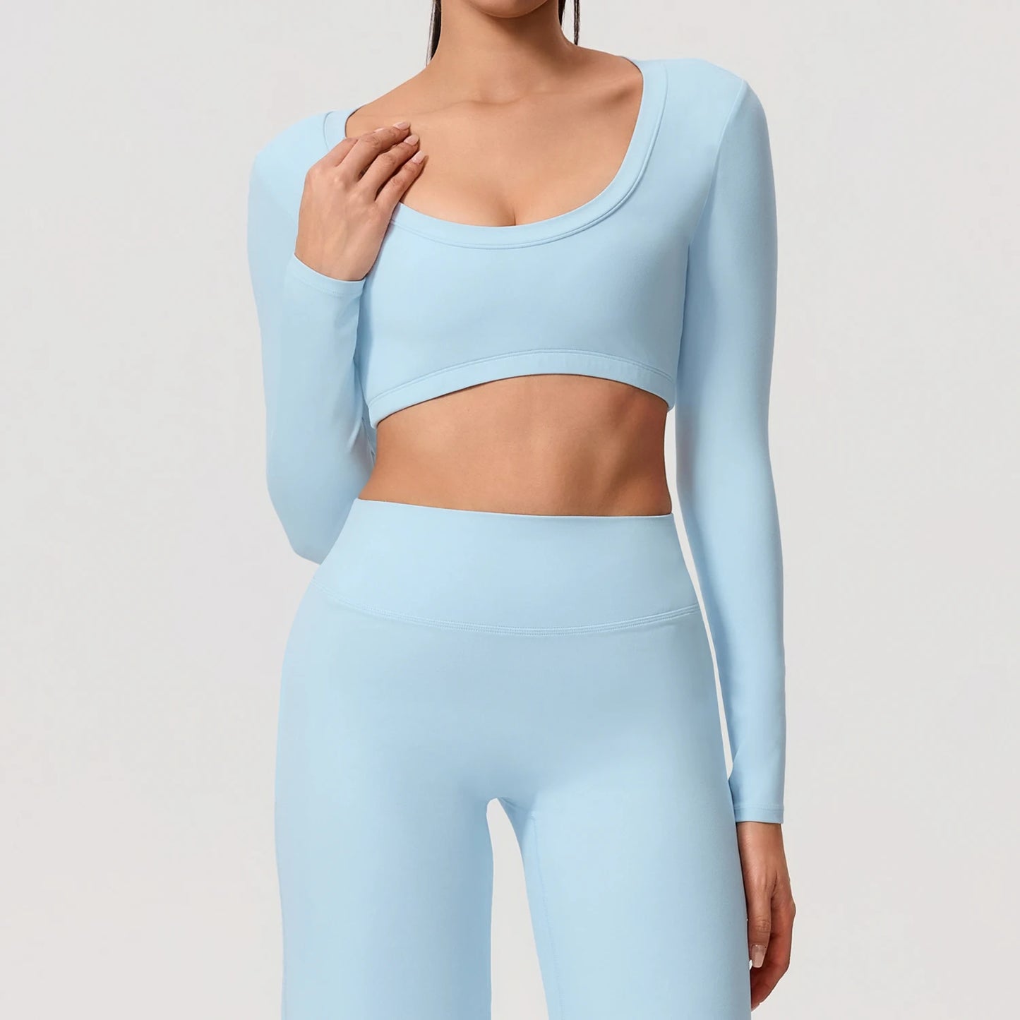 Women's Sports Long Shirt Female Backless Yoga Breathable Soft Shirt Autumn and Winter Training Top Woman Gym Sportswear