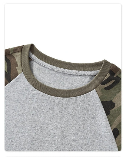 Custom LOGO Women's American Street Spice Girl Camouflage Ragged Short Sleeve T-Shirt 210G Cotton Slim-fit Contrast Top