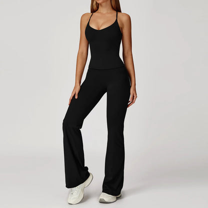 Women Sportswear Yoga Set 2PCS Sport Suit Gym Workout Clothes Women's Tracksuits Fitness Gym Vest High Waist Sports Leggings