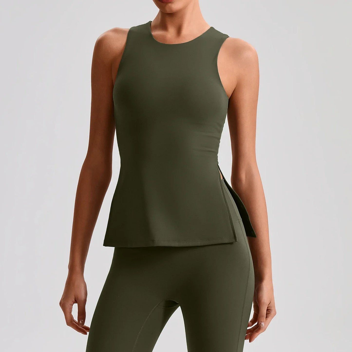 Solid Color Women Fitness Tight Short Yoga T -Shirt Tank Cropped Breathable Sports Running Vest Gym Clothing With Padded Cups
