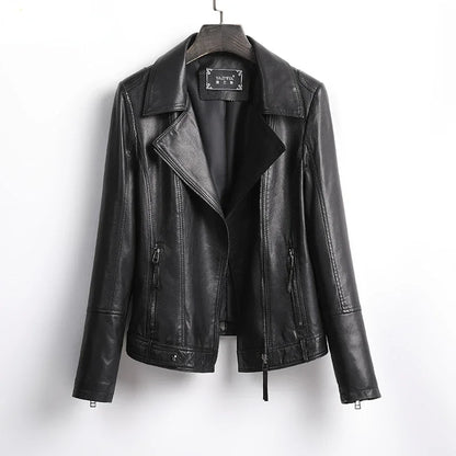 Women's Jacket Spring 2022 100% Sheepskin Jacket Woman Genuine Leather Women's Coat Black Motorcycle Jackets Chaquetas Xhl368