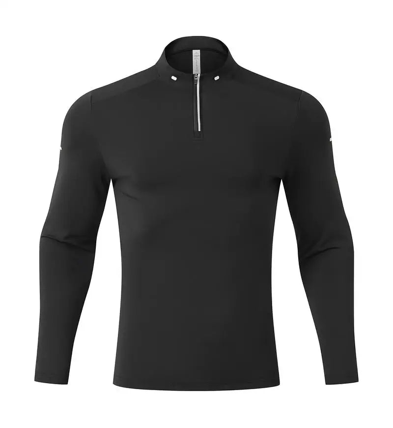 #9895-XIYU High Quality Autumn Men Long Sleeved T-shirt Fashion Sport Round Collar Fitness Running Breathability Training Men