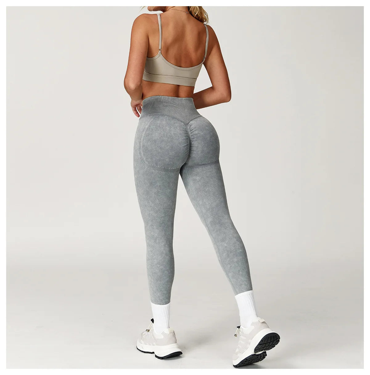 Custom LOGO Women's Seamless Sandblasting Yoga Pants High Waist Hip Lift Tight Running Sports Fitness Yoga Pants