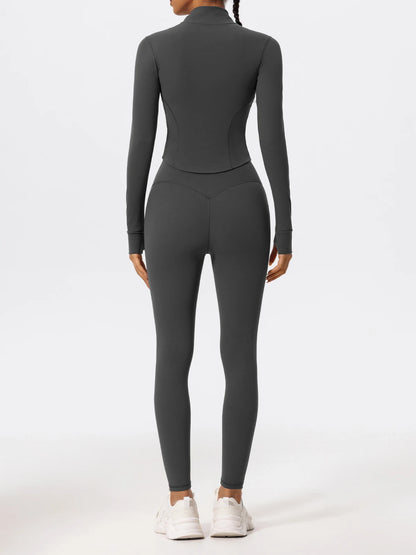 Hearuisavy Summer Ultra-Soft Fabrics 2Pcs Long Sleeve Gym Set Women Quick-Dry Yoga Clothes Workout Leggings Suit Sports Jackets