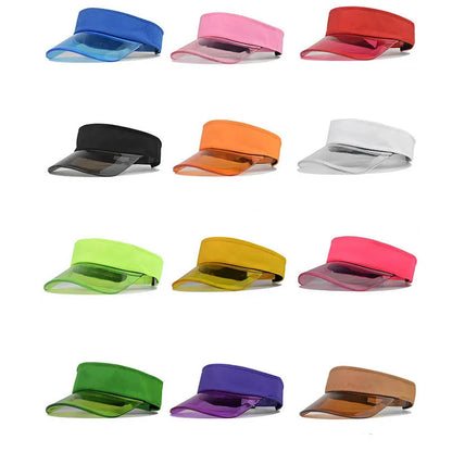 Custom Logo Acrylic Empty Top Hat For Women Men Fashion Transparent Sun Hat Breathable Adjustable Tennis Golf Running Sports Cap