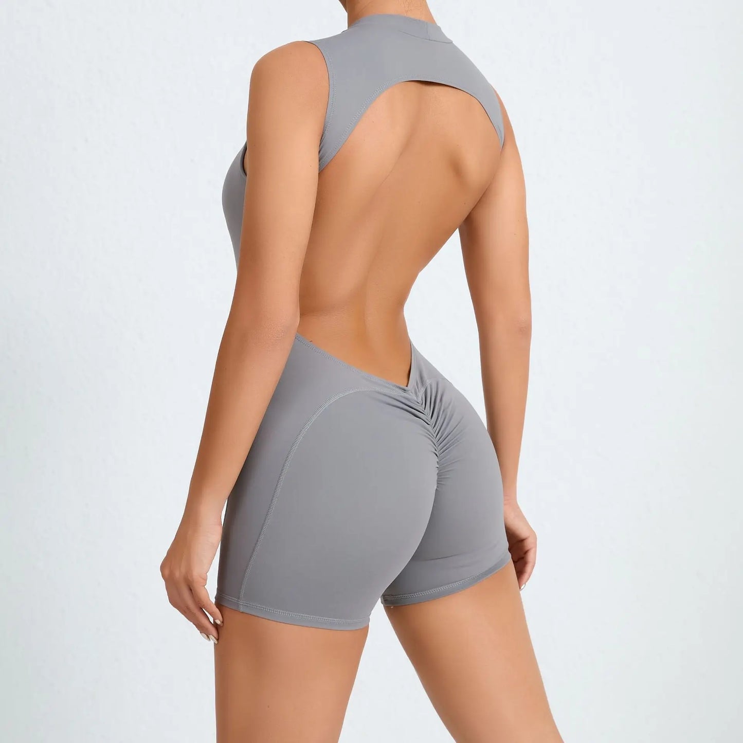 Gym Bodysuits Women Back Scrunch Sports Suit Women Gym Sexy Hoodies Sleeveless Sportswear Body Women  Whole Suit Yoga Clothing