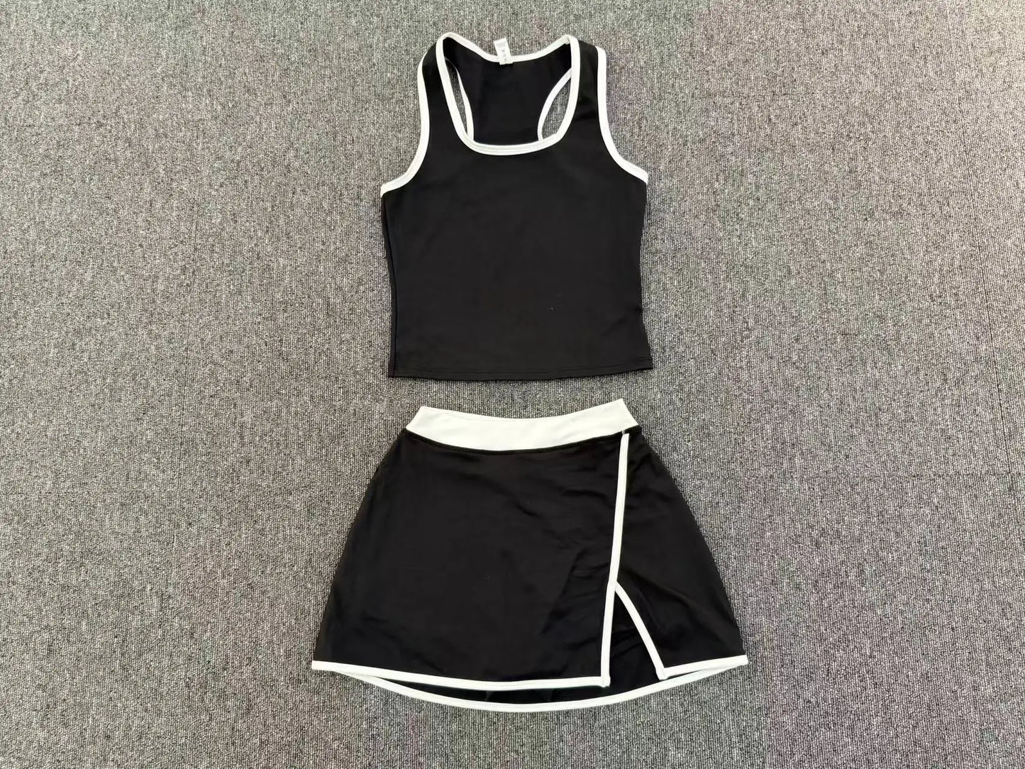 Women Tracksuit 2PCS Yoga Set Sexy Sport Bra High Waist Yoga Short Skirt Gym Clothes Fitness Sleeveless Workout Suit Sporstwear