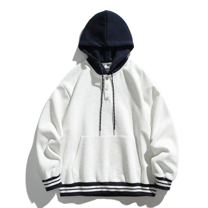 Akkad Kut 2026 New Men Splice Hooded Streetwear Fashion Loose Casual Pullover Sweatshirt Women Oversize Hoodies Jacket Tops