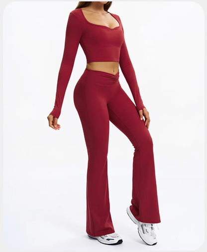 SWELTERING 2PCS Yoga Set Fitness Gym Tracksuit Sportswear Women Workout Outfits High Waist Leggings Sports Bra Athletic Wear